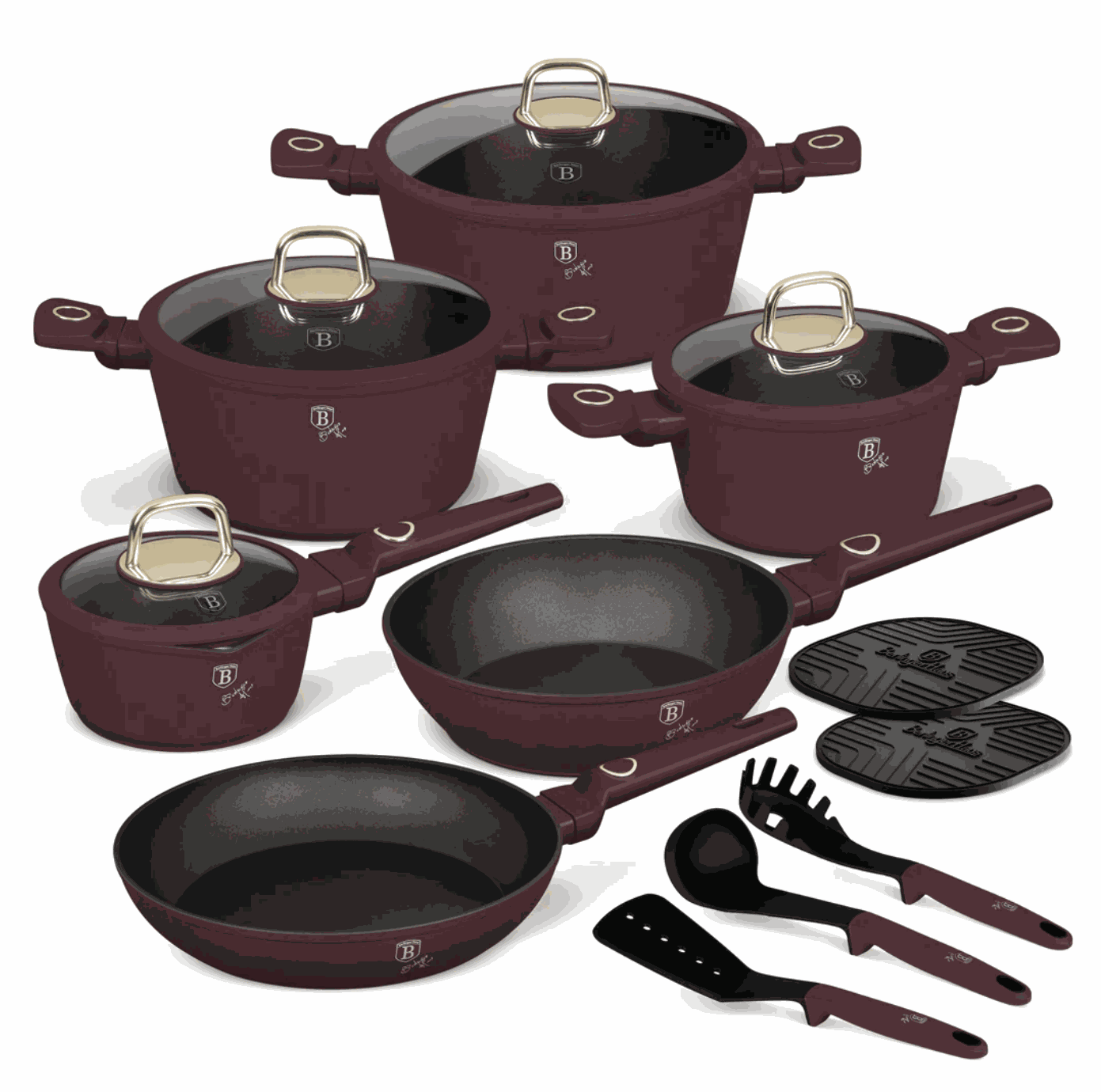Berlinger Haus 15-Piece Titan Pro Non-Stick Coating Cookware Set - Leonardo